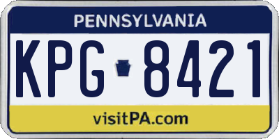 PA license plate KPG8421