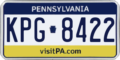 PA license plate KPG8422