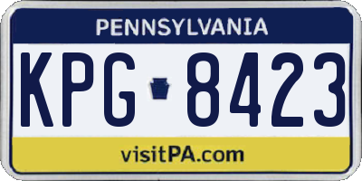 PA license plate KPG8423