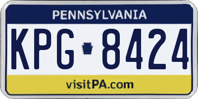PA license plate KPG8424