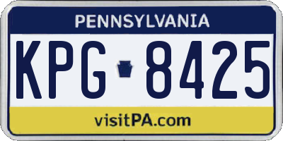PA license plate KPG8425