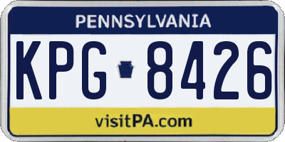 PA license plate KPG8426