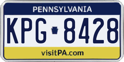PA license plate KPG8428