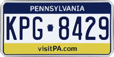 PA license plate KPG8429