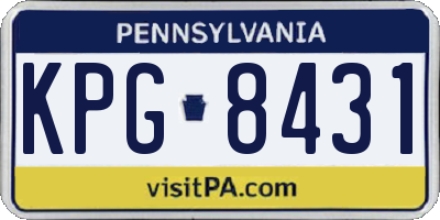 PA license plate KPG8431
