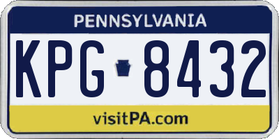 PA license plate KPG8432