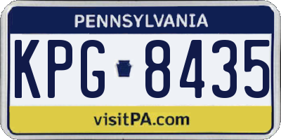 PA license plate KPG8435