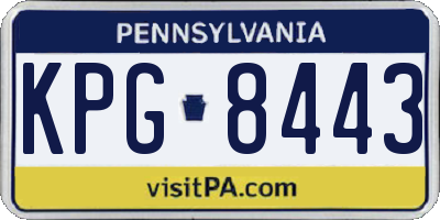 PA license plate KPG8443