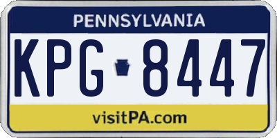 PA license plate KPG8447