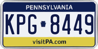 PA license plate KPG8449