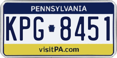 PA license plate KPG8451