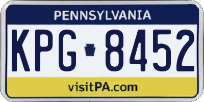 PA license plate KPG8452
