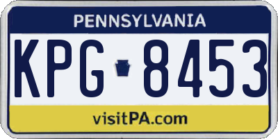 PA license plate KPG8453