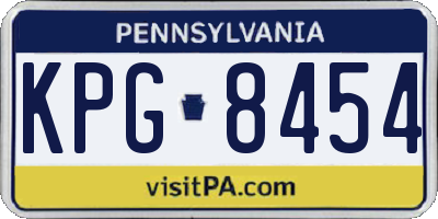PA license plate KPG8454
