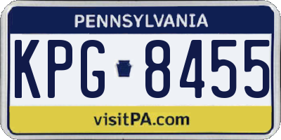 PA license plate KPG8455