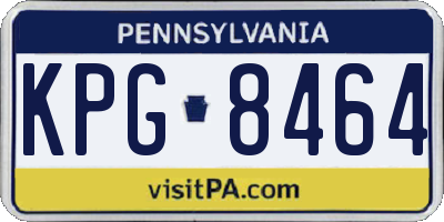 PA license plate KPG8464
