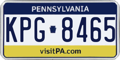 PA license plate KPG8465