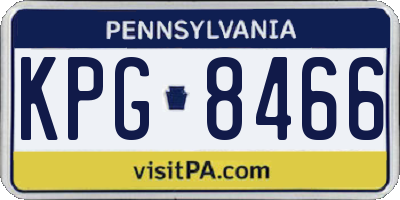 PA license plate KPG8466