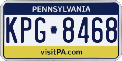 PA license plate KPG8468