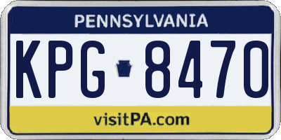 PA license plate KPG8470
