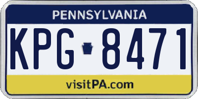 PA license plate KPG8471