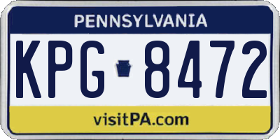 PA license plate KPG8472