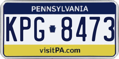 PA license plate KPG8473