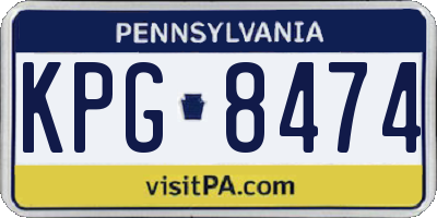 PA license plate KPG8474