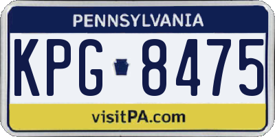 PA license plate KPG8475