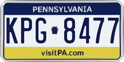 PA license plate KPG8477