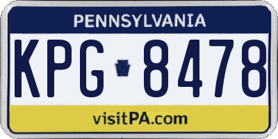 PA license plate KPG8478