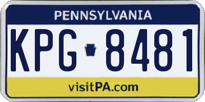 PA license plate KPG8481