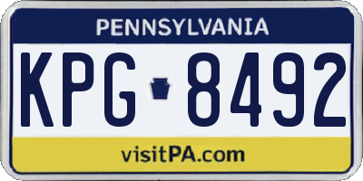 PA license plate KPG8492