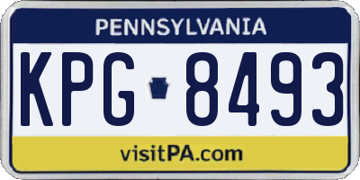 PA license plate KPG8493