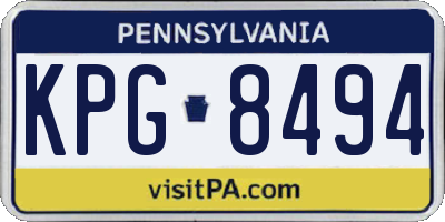 PA license plate KPG8494