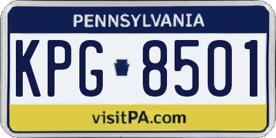 PA license plate KPG8501