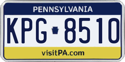 PA license plate KPG8510