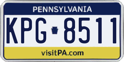 PA license plate KPG8511