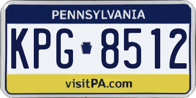 PA license plate KPG8512