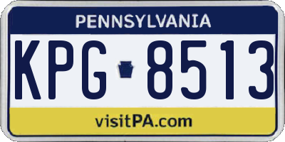 PA license plate KPG8513
