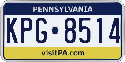 PA license plate KPG8514