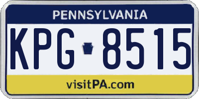 PA license plate KPG8515