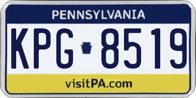 PA license plate KPG8519