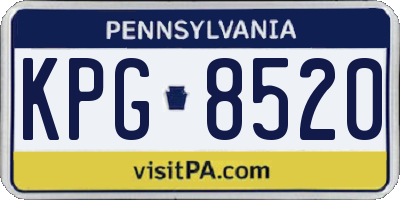 PA license plate KPG8520