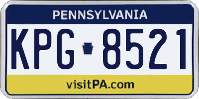 PA license plate KPG8521