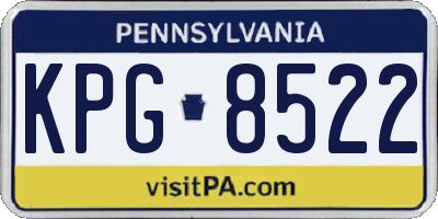 PA license plate KPG8522