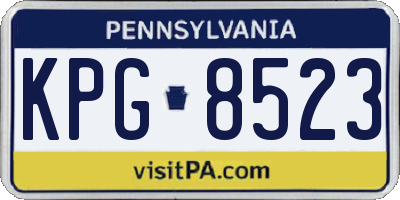 PA license plate KPG8523