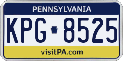PA license plate KPG8525