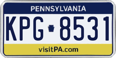 PA license plate KPG8531