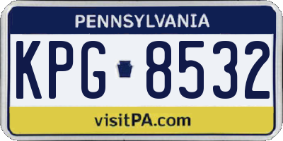 PA license plate KPG8532
